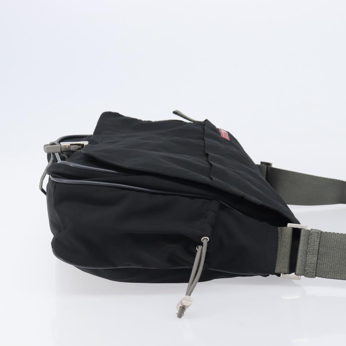 PRADA PRADA Sports Shoulder Bag Nylon Black Silver Auth 205102A