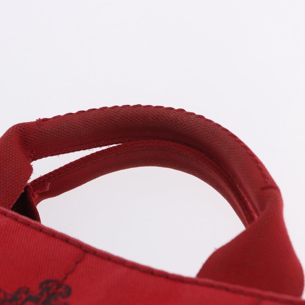PRADA Canapa PM Hand Bag Canvas 2way Orange Gold Auth 205107