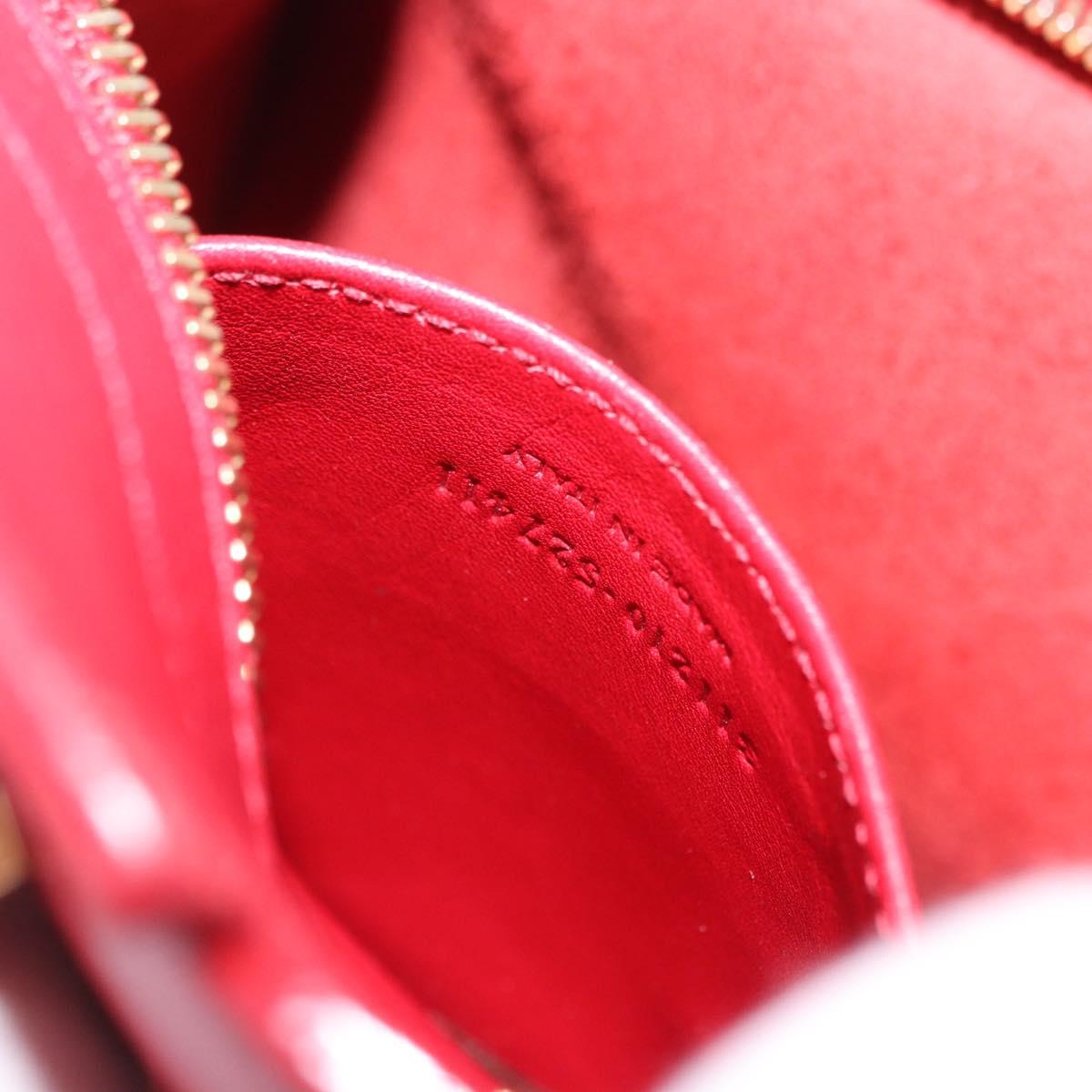 SAINT LAURENT Petit Cabas Hand Bag Leather 2way Red Gold Auth 205115A