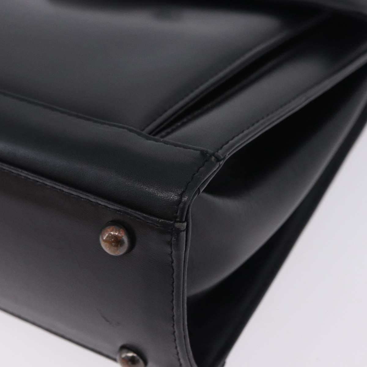 GIVENCHY Hand Bag Leather Black Auth 205120