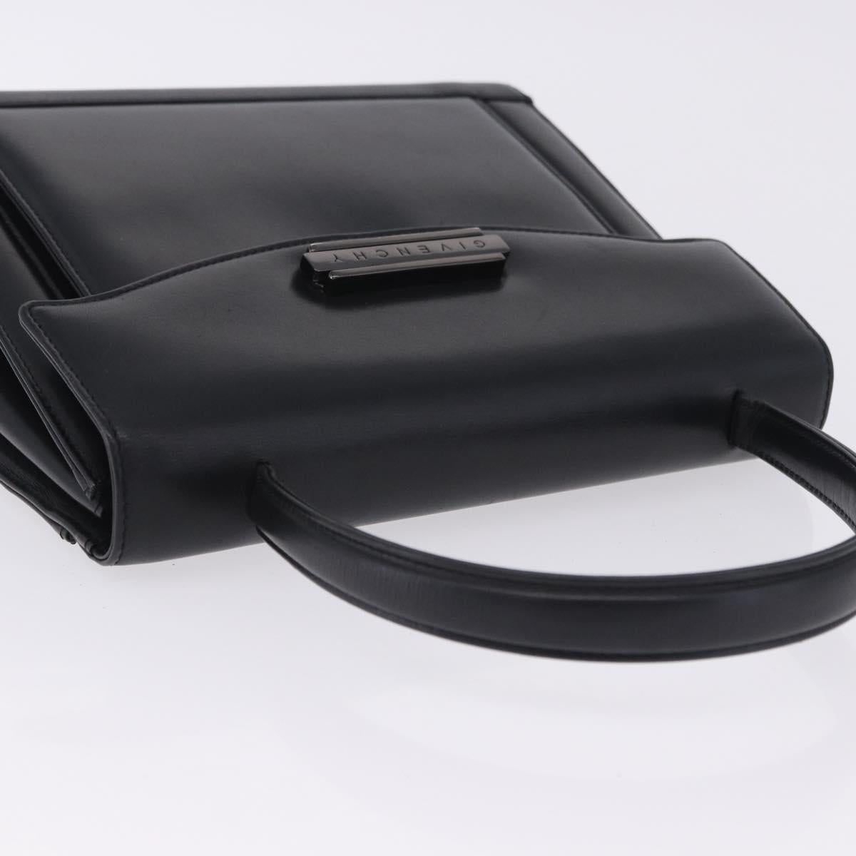 GIVENCHY Hand Bag Leather Black Auth 205120