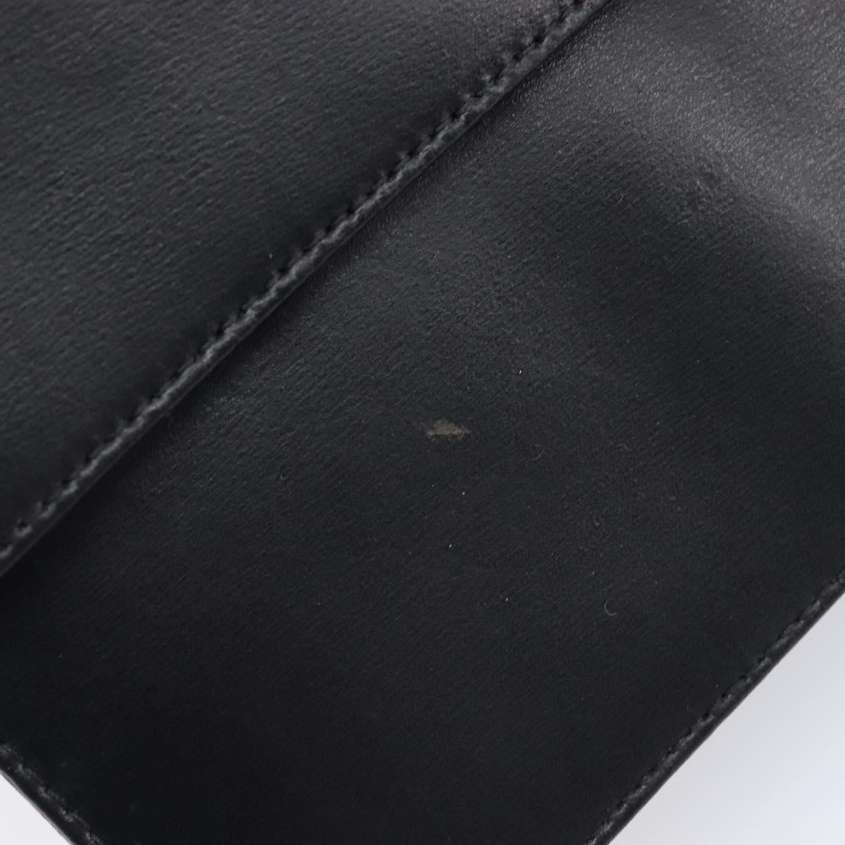 GIVENCHY Hand Bag Leather Black Gold Auth 205123