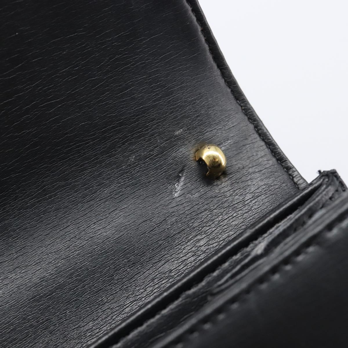 GIVENCHY Hand Bag Leather Black Gold Auth 205123
