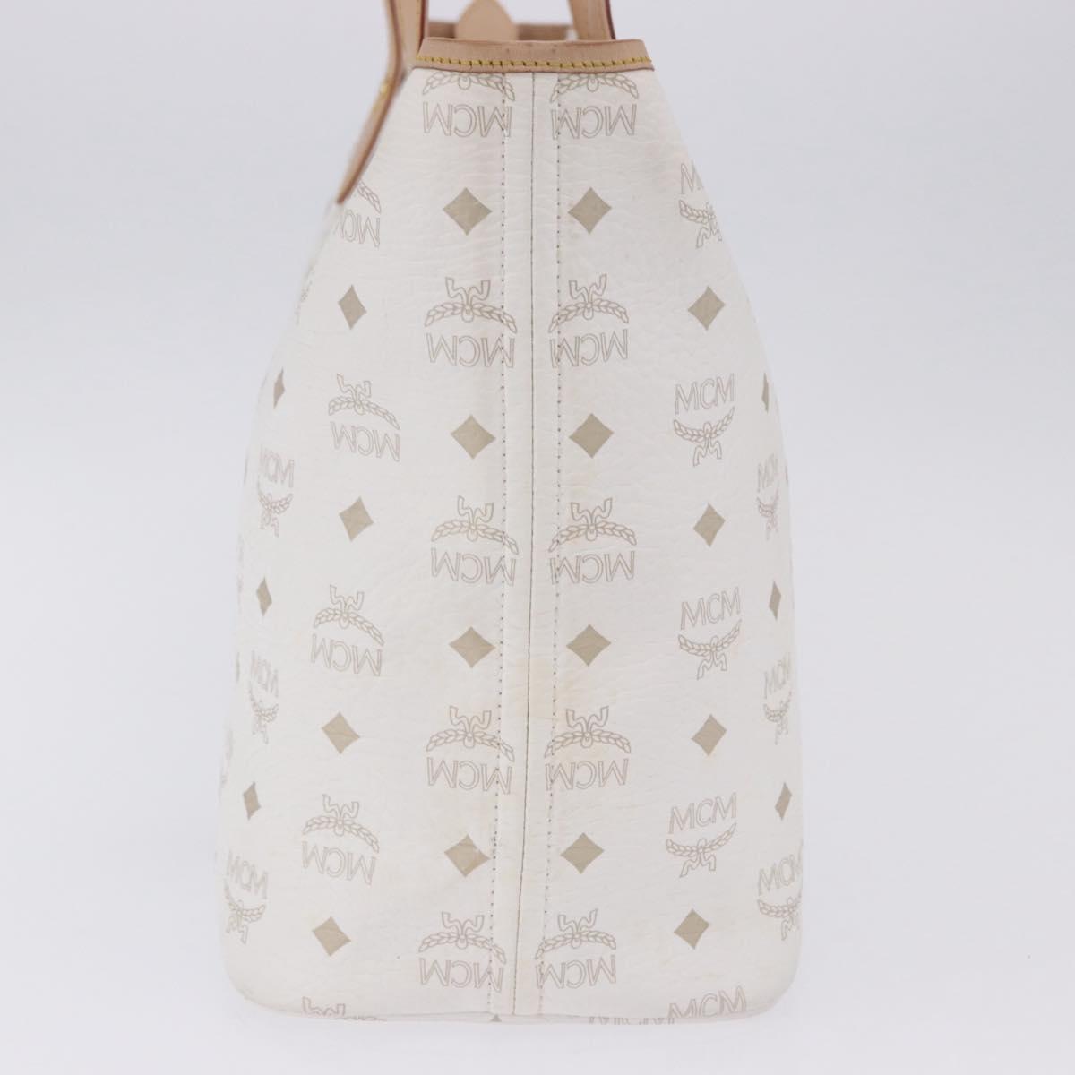 MCM Vicetos Logogram Tote Bag PVC Leather White Auth 205128
