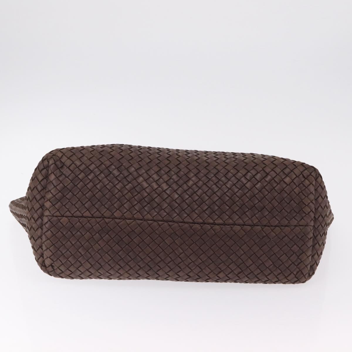 BOTTEGA VENETA INTRECCIATO Cabas MM Tote Bag Leather Brown Auth 205130V