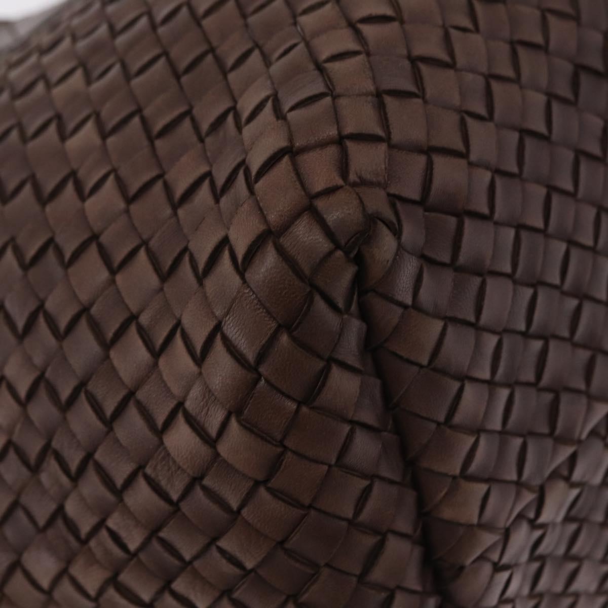 BOTTEGA VENETA INTRECCIATO Cabas MM Tote Bag Leather Brown Auth 205130V