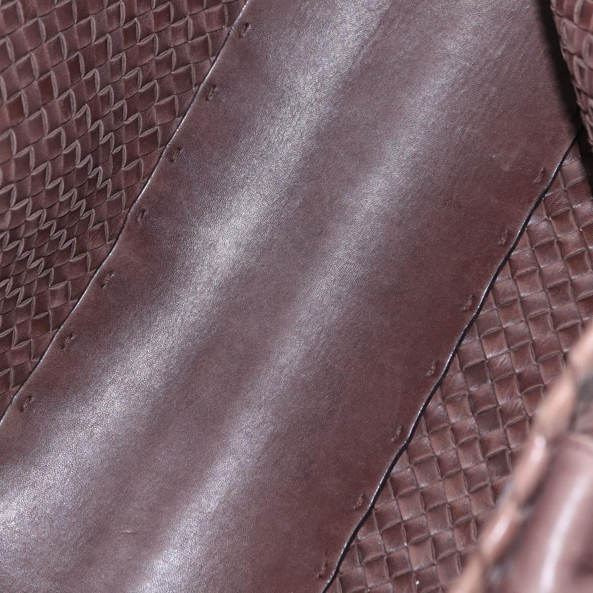 BOTTEGA VENETA INTRECCIATO Cabas MM Tote Bag Leather Brown Auth 205130V