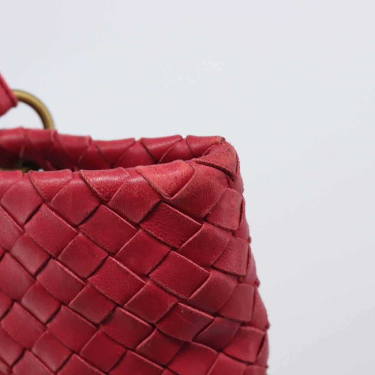 BOTTEGA VENETA INTRECCIATO Hand Bag Leather Pink Gold Auth 205138