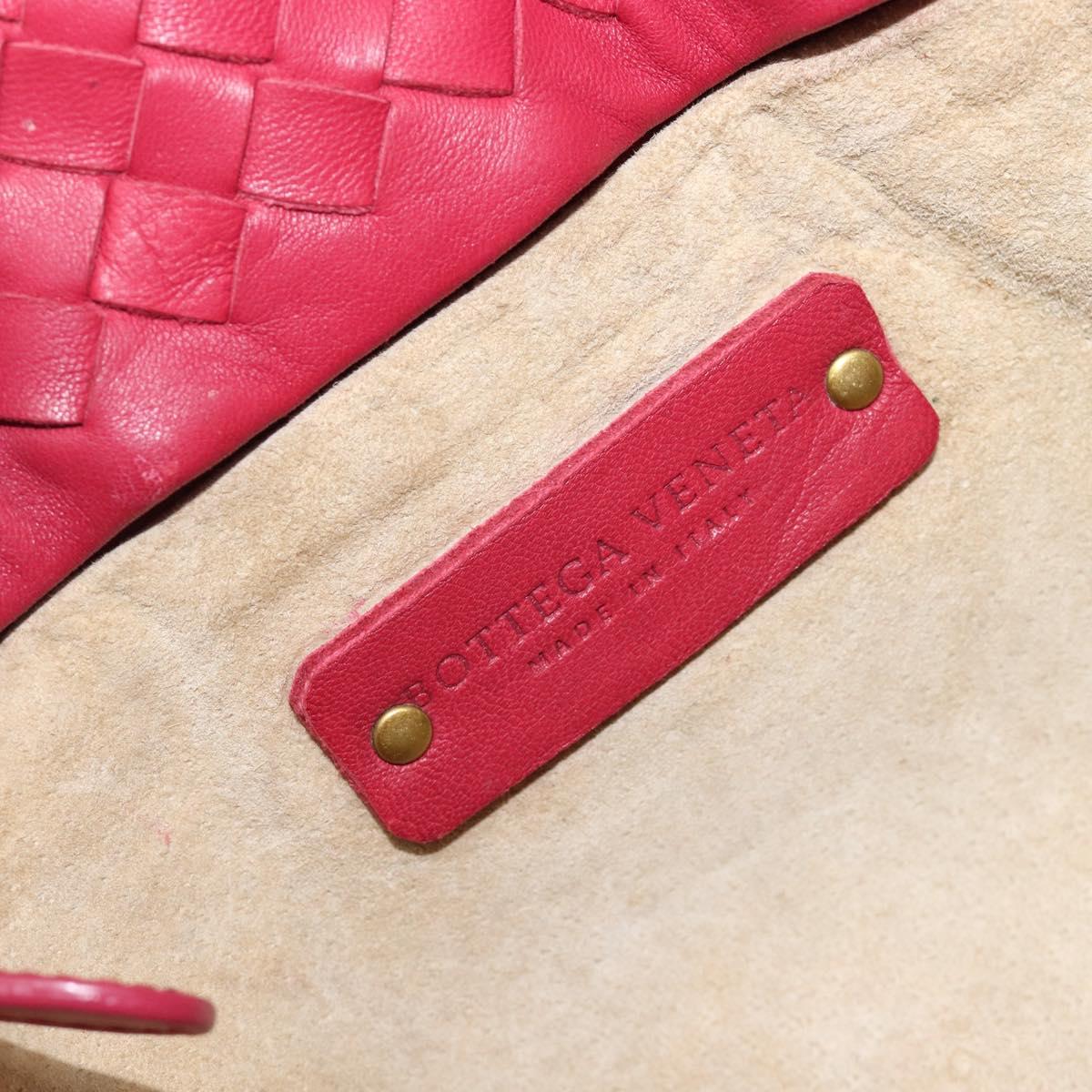 BOTTEGA VENETA INTRECCIATO Hand Bag Leather Pink Gold Auth 205138