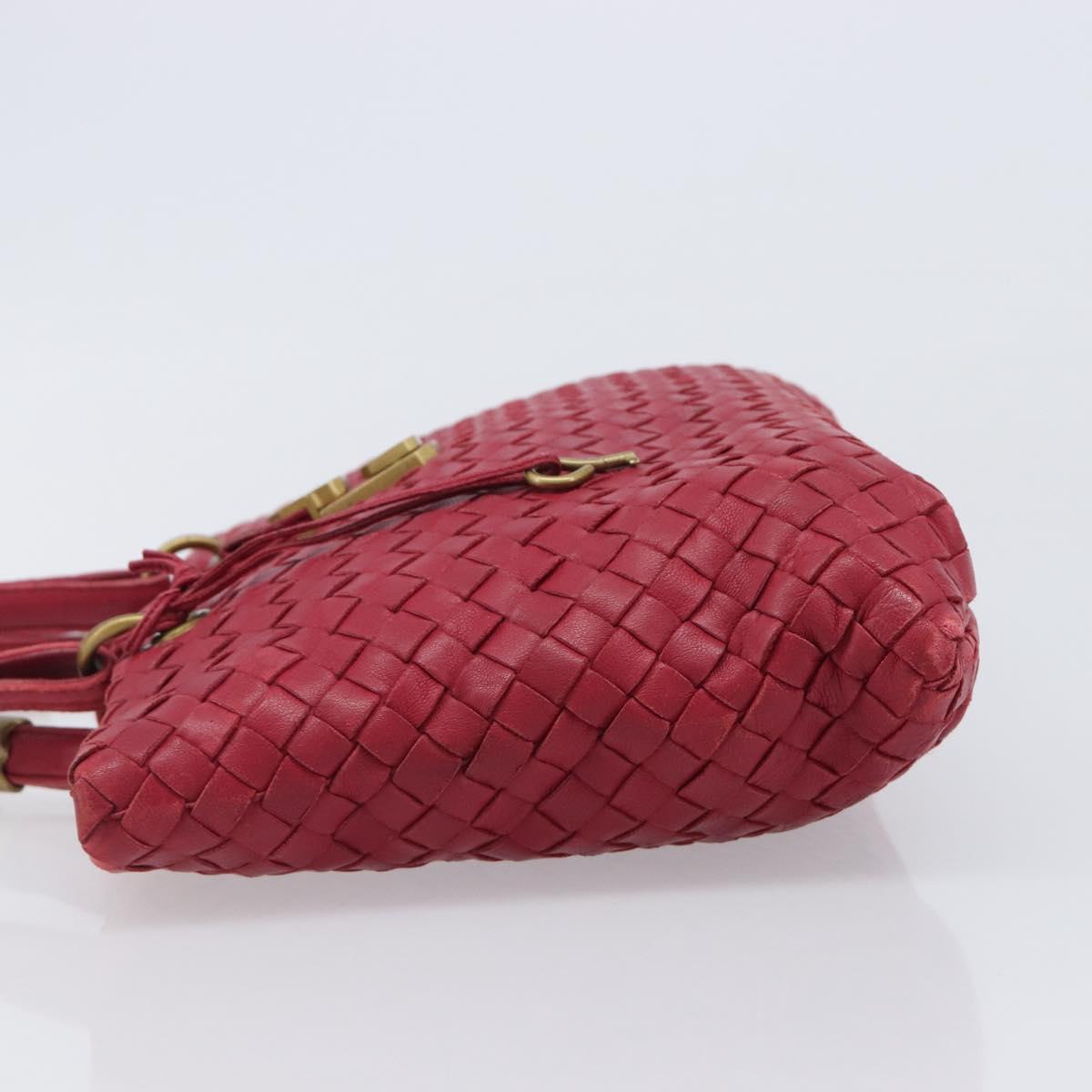 BOTTEGA VENETA INTRECCIATO Hand Bag Leather Pink Gold Auth 205138