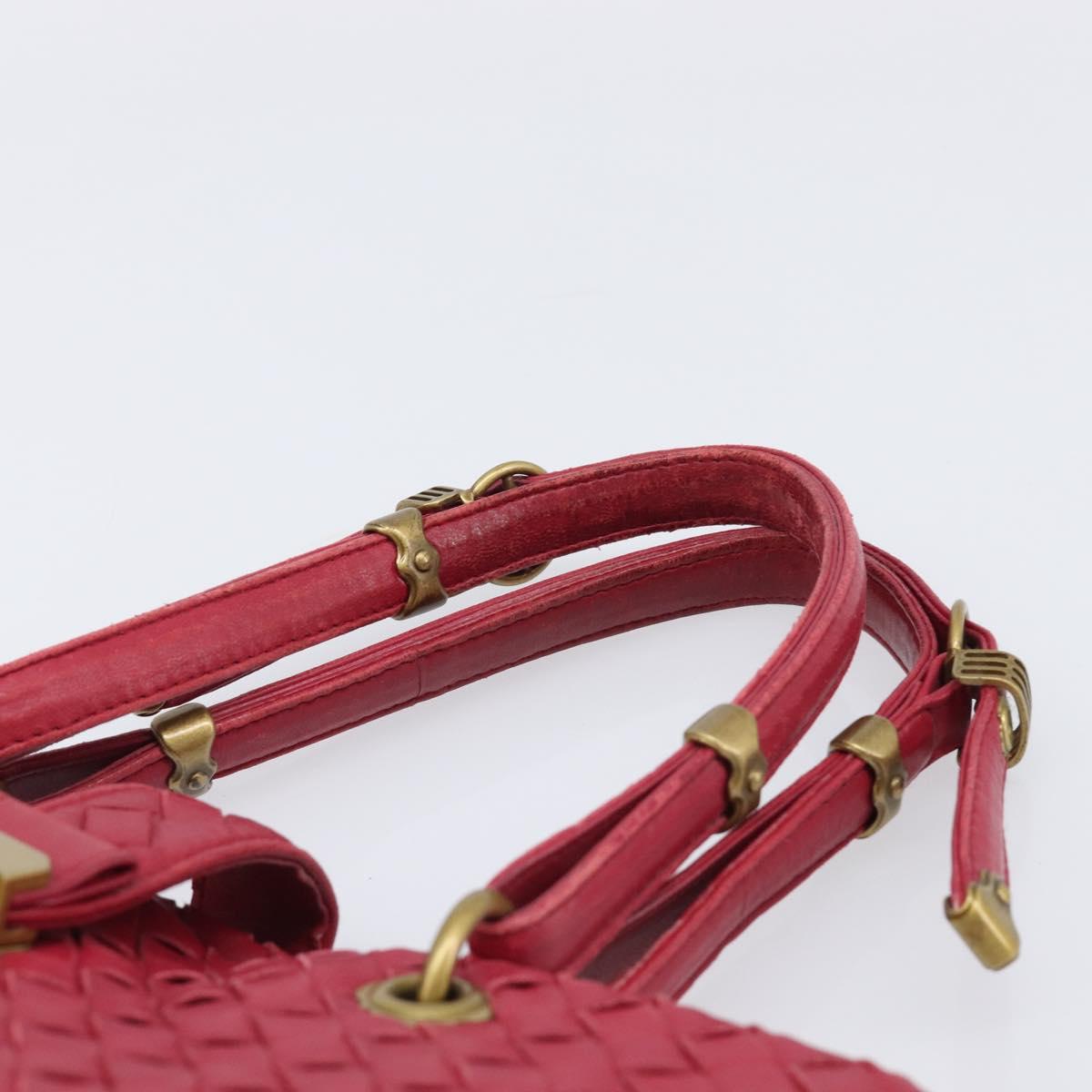 BOTTEGA VENETA INTRECCIATO Hand Bag Leather Pink Gold Auth 205138