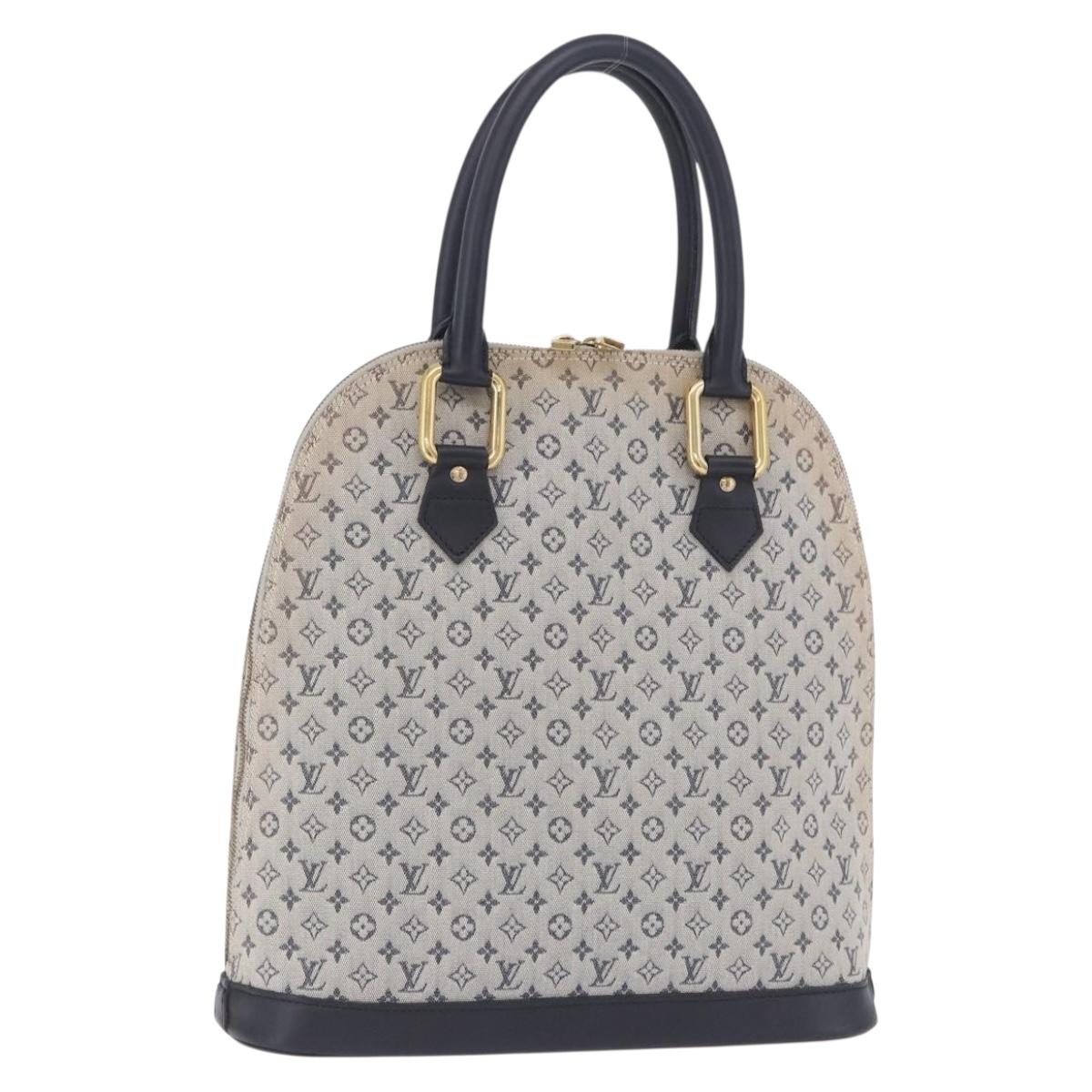 LOUIS VUITTON Monogram Mini Alma Haut Hand Bag Blue M92202 LV Auth 205142