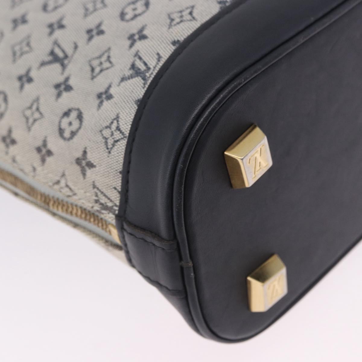 LOUIS VUITTON Monogram Mini Alma Haut Hand Bag Blue M92202 LV Auth 205142