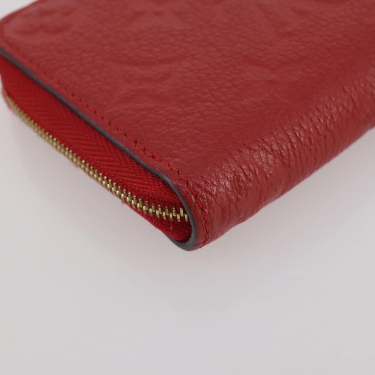LOUIS VUITTON Monogram Empreinte Zippy Coin Purse Wallet Red M63696 Auth 205146M