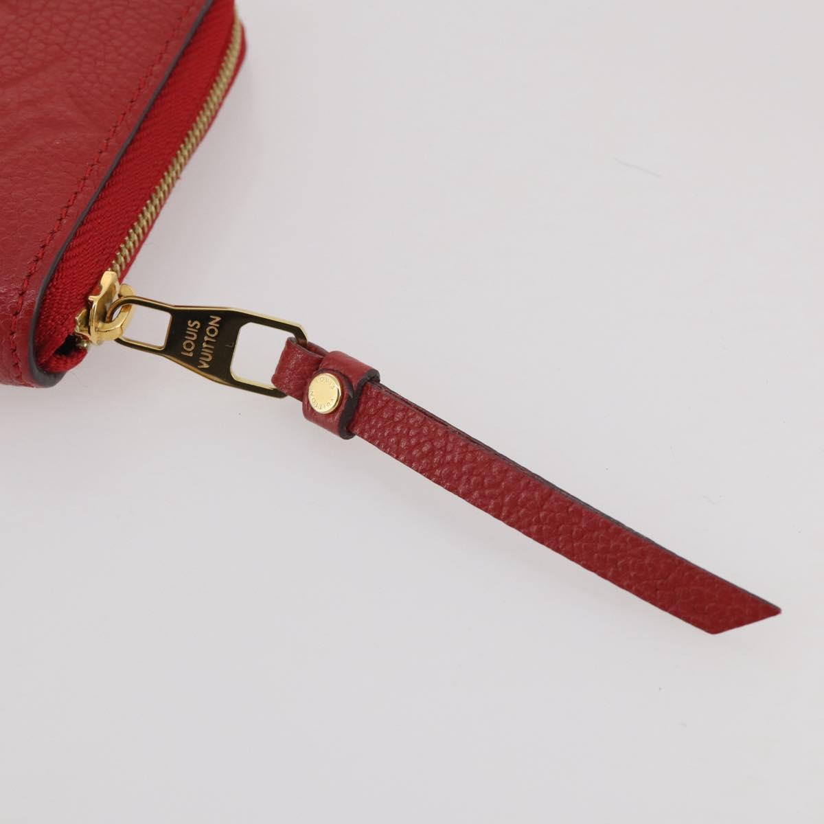 LOUIS VUITTON Monogram Empreinte Zippy Coin Purse Wallet Red M63696 Auth 205146M