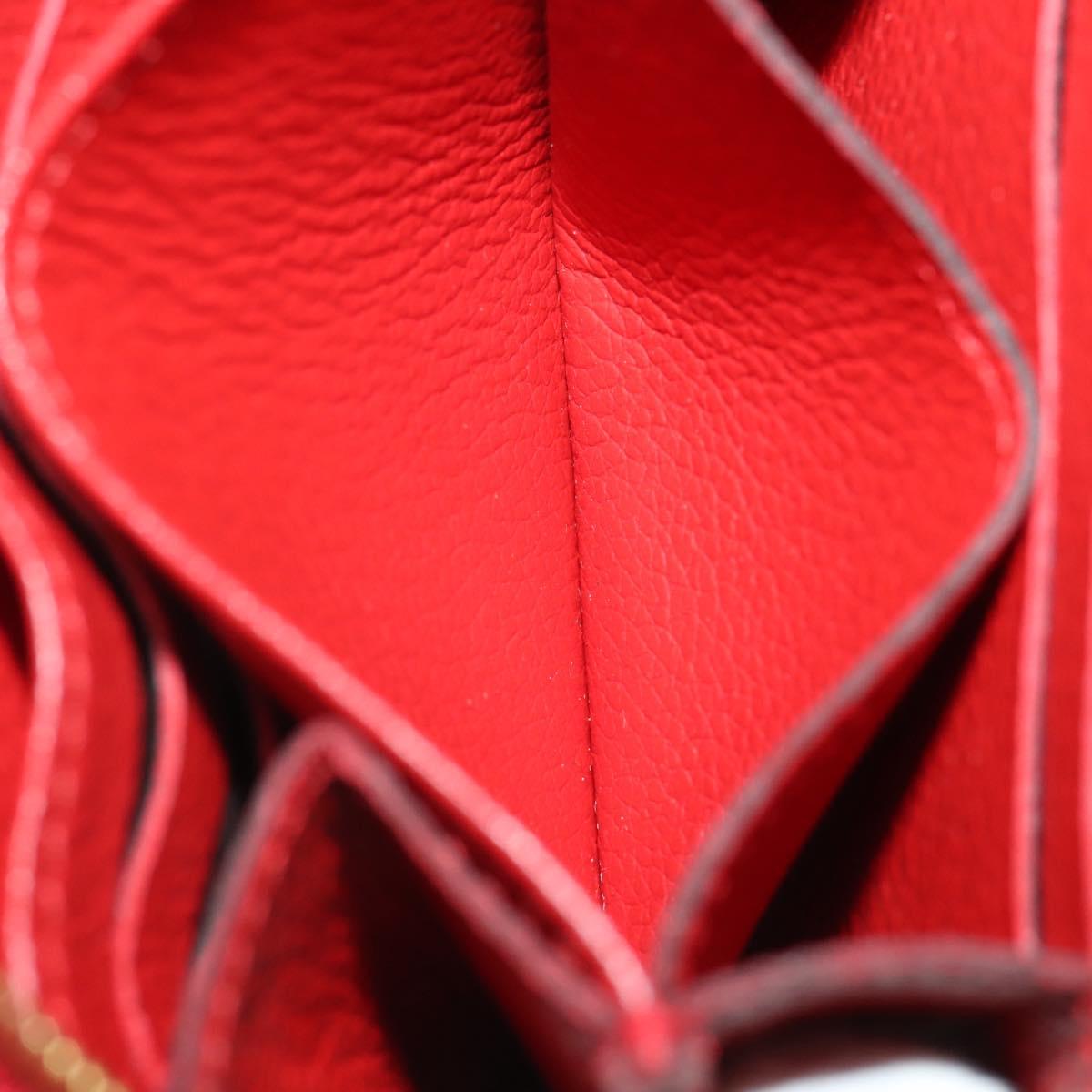 LOUIS VUITTON Monogram Empreinte Zippy Coin Purse Wallet Red M63696 Auth 205146M