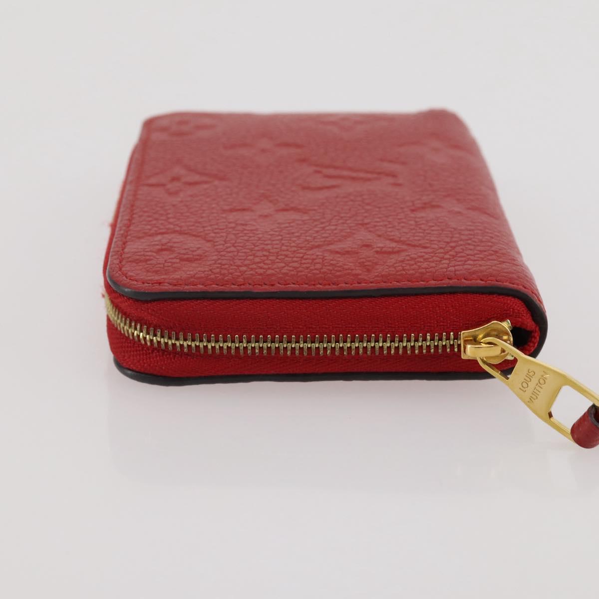 LOUIS VUITTON Monogram Empreinte Zippy Coin Purse Wallet Red M63696 Auth 205146M