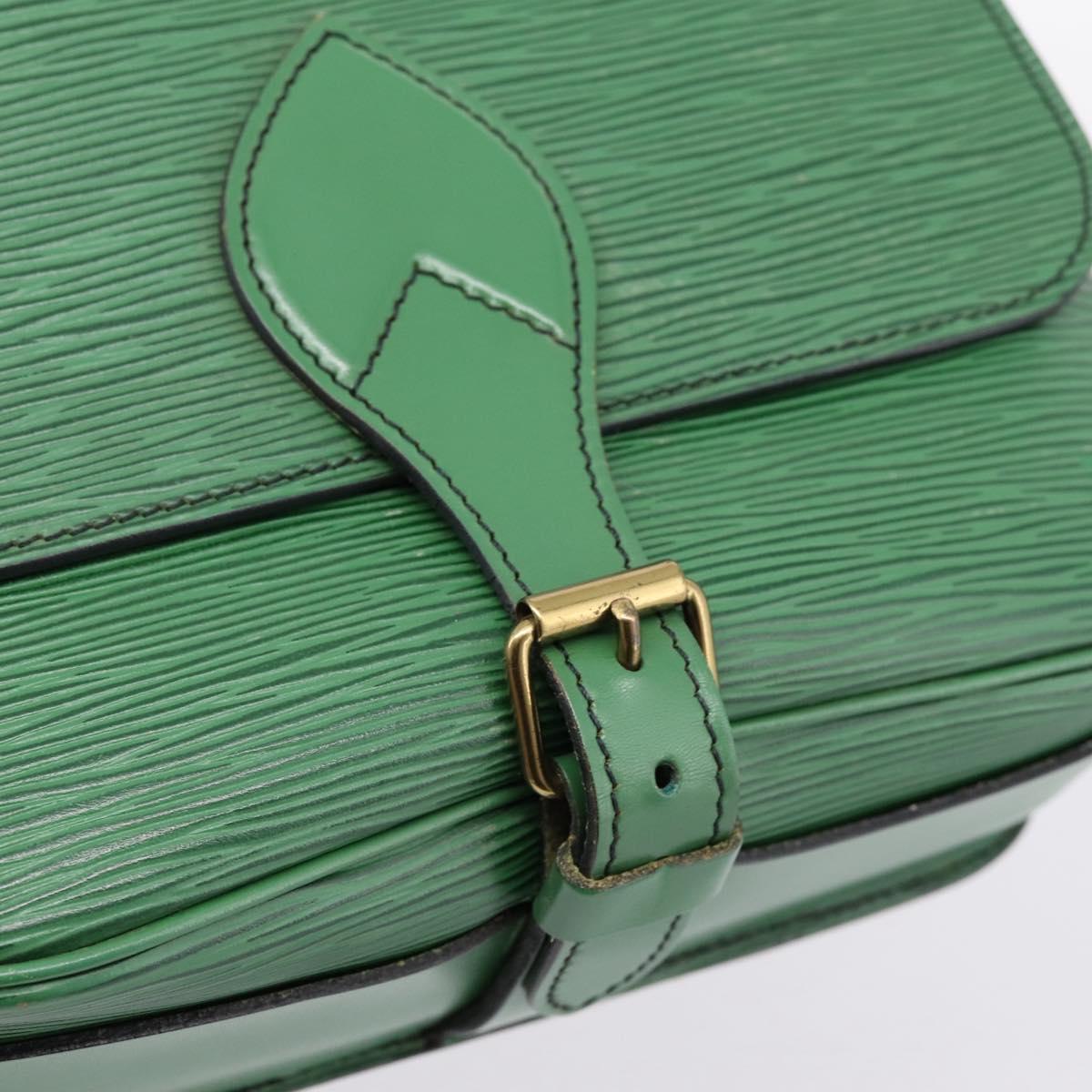 LOUIS VUITTON Epi Cartouchiere MM Shoulder Bag Green M52244 LV Auth 205149V
