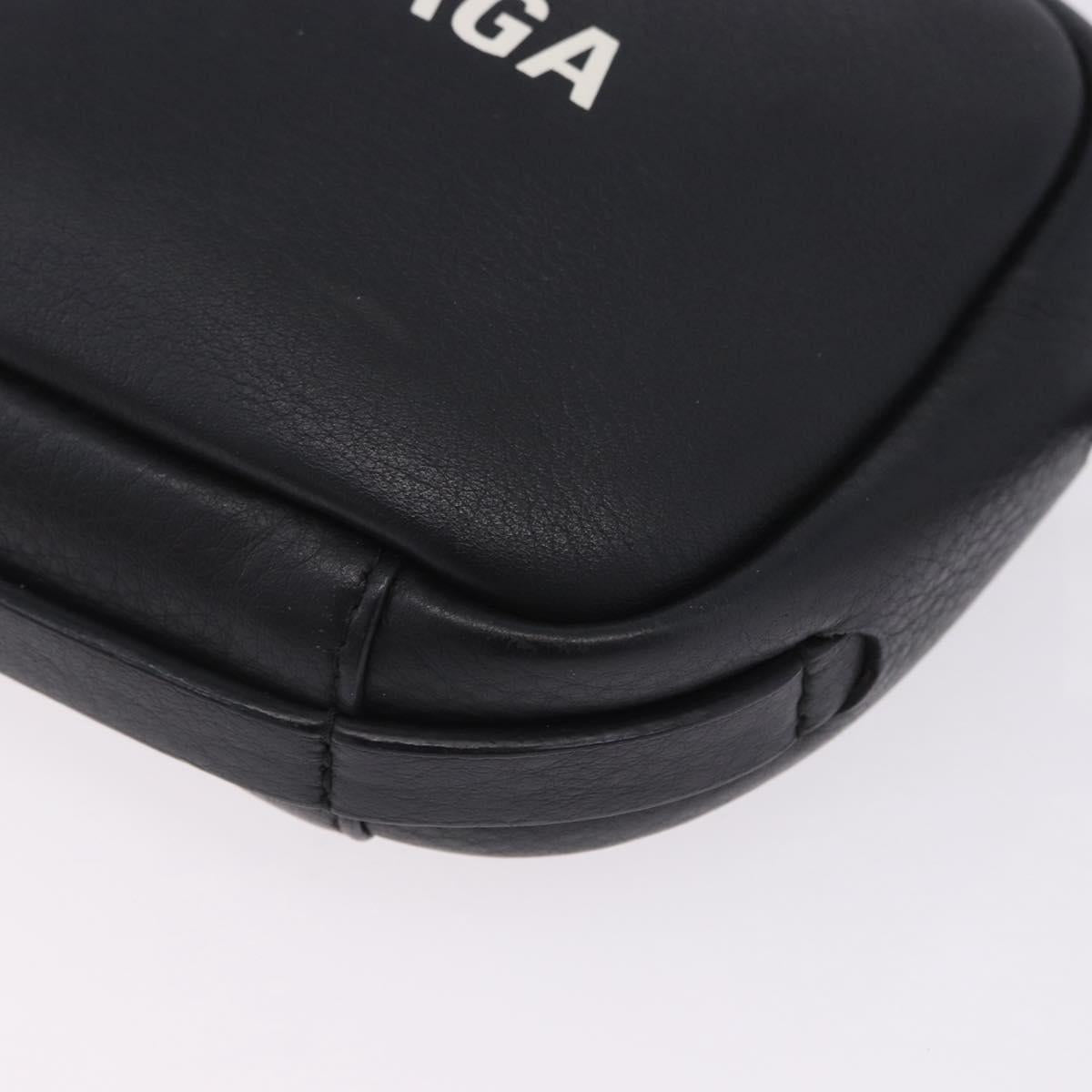 BALENCIAGA Everyday Camera Bag XS Leather Black Silver 489809 Auth 205151V
