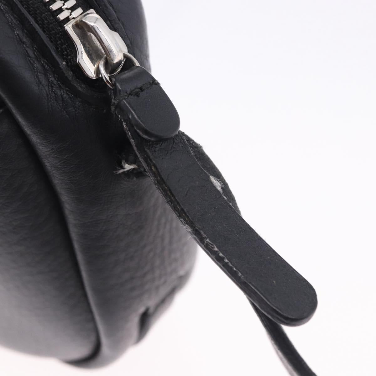 BALENCIAGA Everyday Camera Bag XS Leather Black Silver 489809 Auth 205151V
