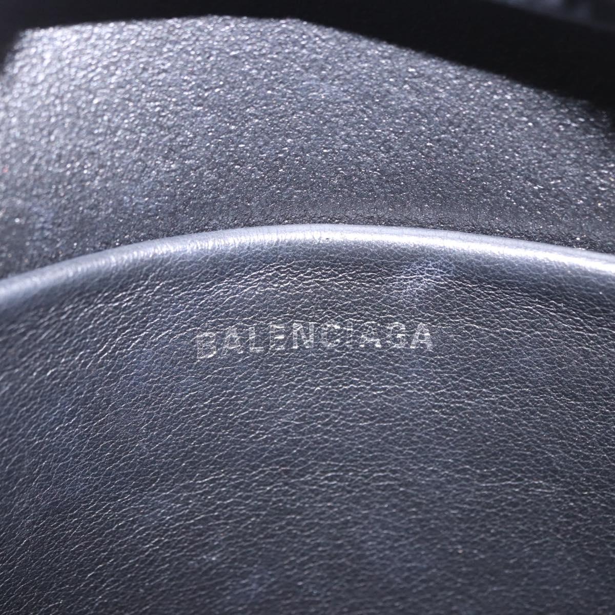 BALENCIAGA Everyday Camera Bag XS Leather Black Silver 489809 Auth 205151V