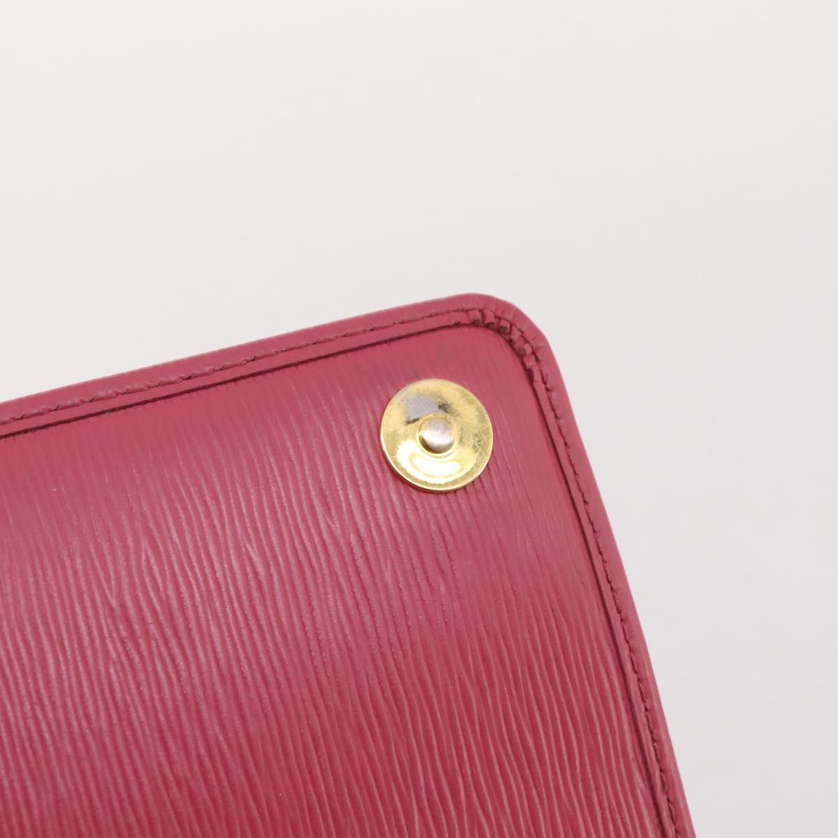 PRADA Chain Wallet Safiano Leather Pink Gold Auth 205152A