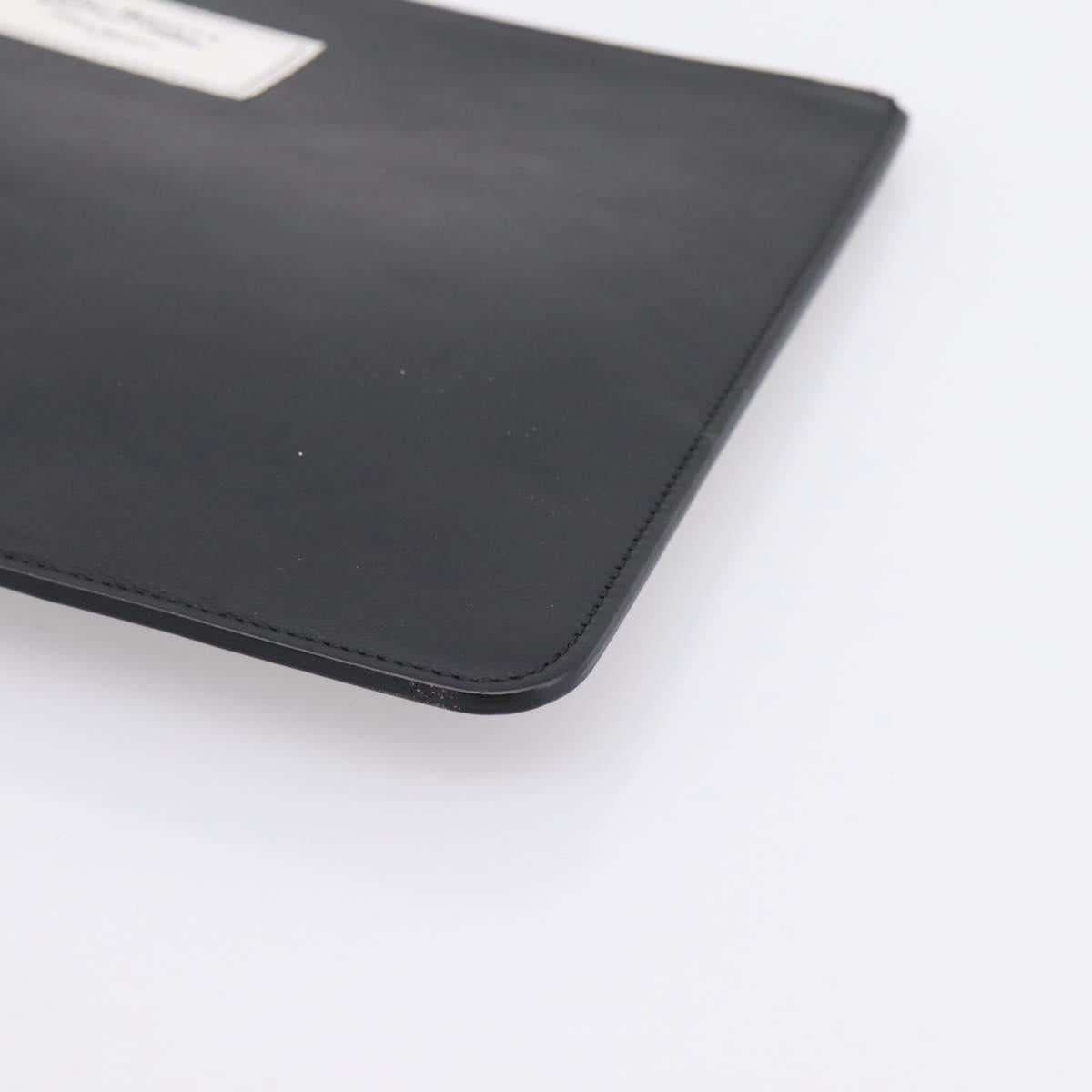 Maison Margiela Clutch Bag Leather Black Auth 205155A
