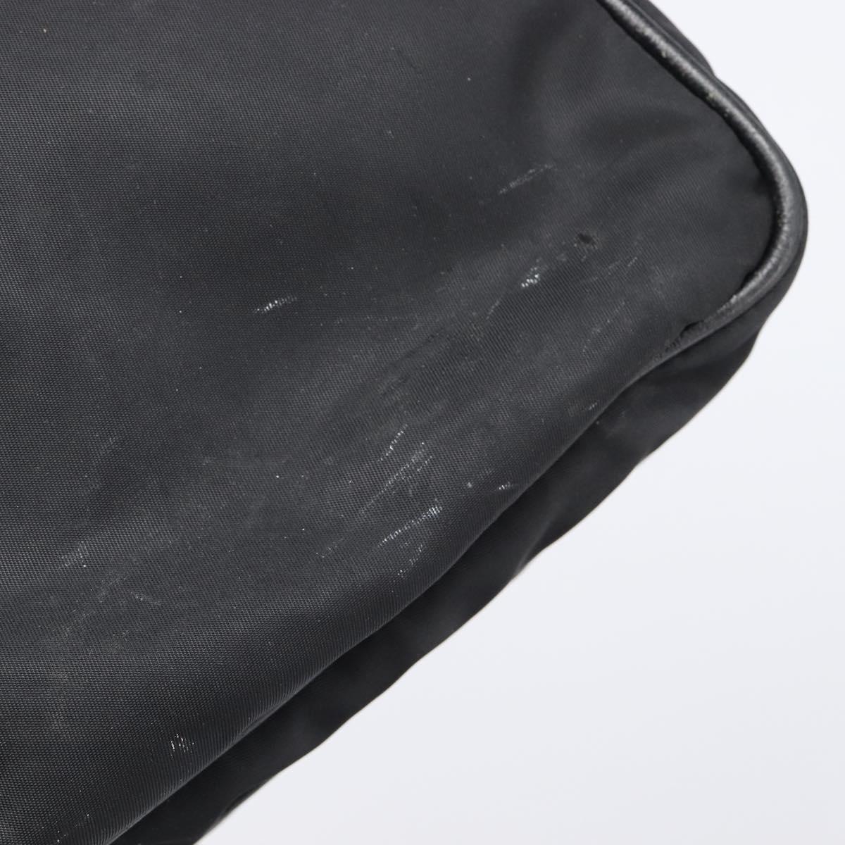 PRADA Shoulder Bag Nylon Black Silver Auth 205158