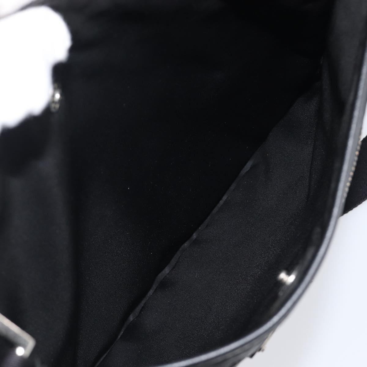 PRADA Shoulder Bag Nylon Black Silver Auth 205158