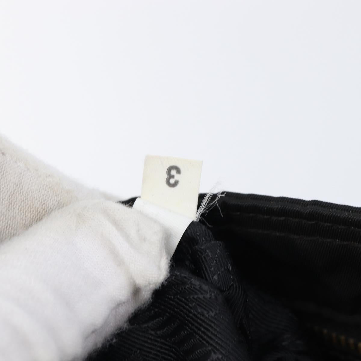 PRADA Shoulder Bag Nylon Black Silver Auth 205158