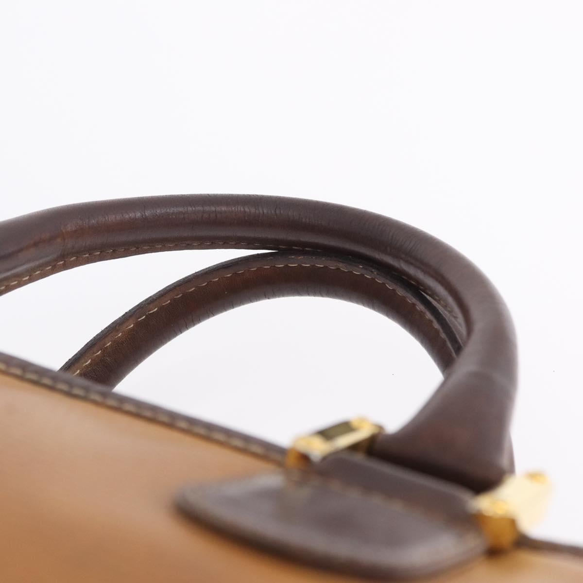 LOEWE Amazona 32 Hand Bag Leather Beige Gold Auth 205160