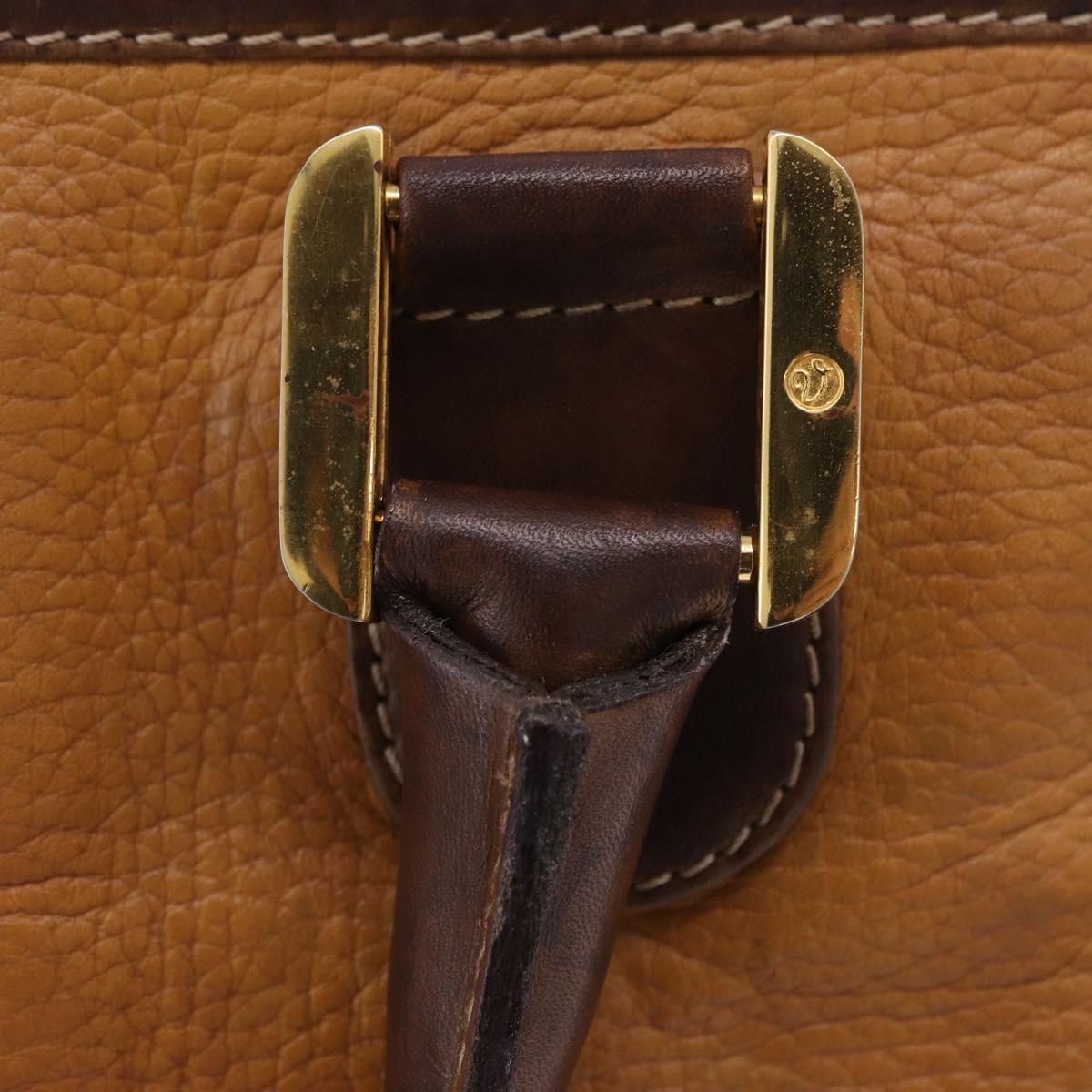 LOEWE Amazona 32 Hand Bag Leather Beige Gold Auth 205160
