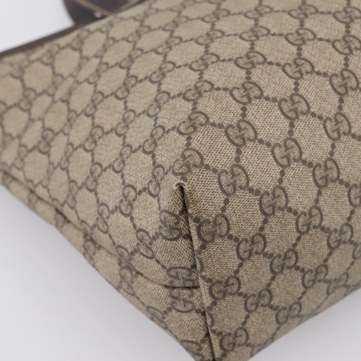 GUCCI GG Supreme Tote Bag PVC Beige 211137 Auth 205165
