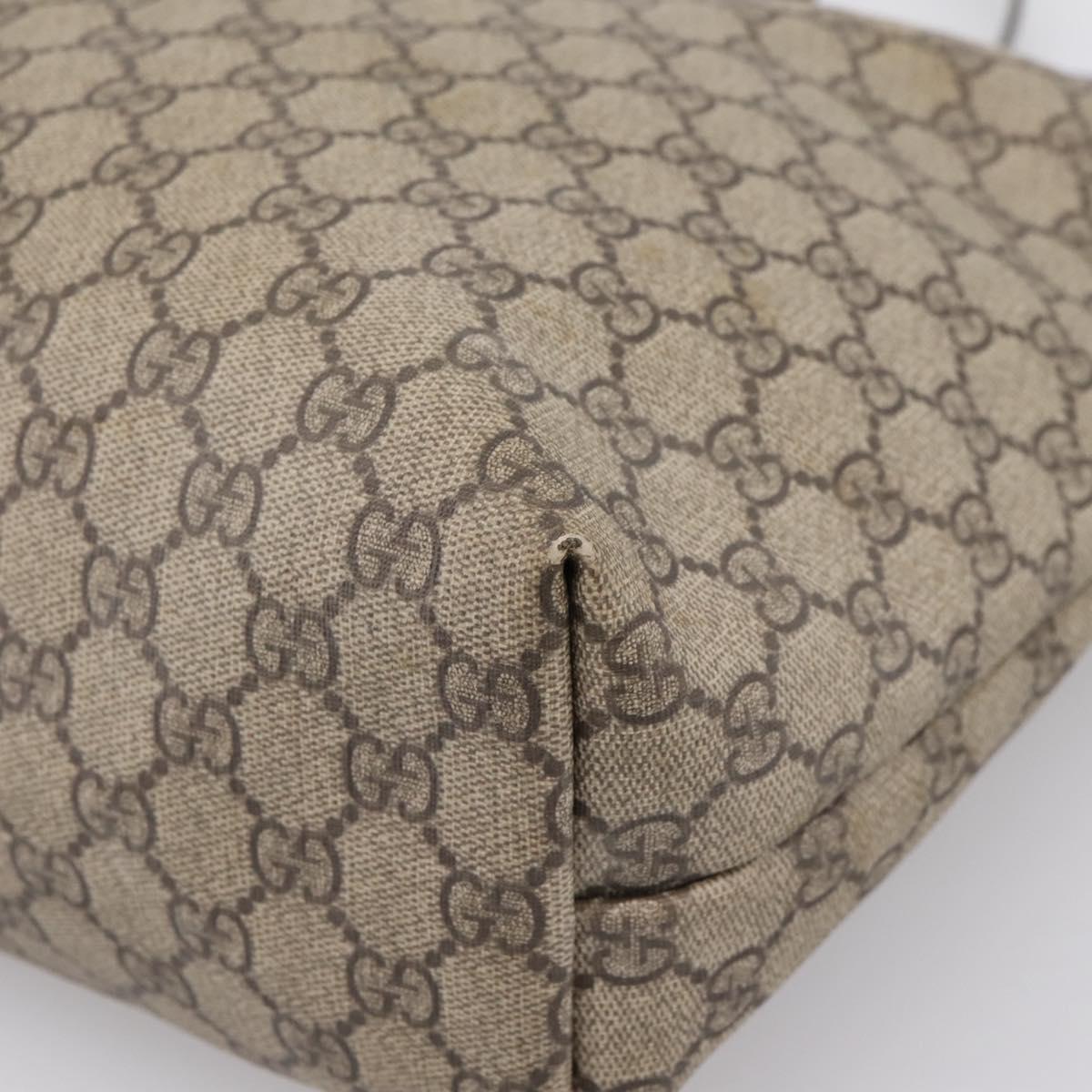 GUCCI GG Supreme Tote Bag PVC Beige 211137 Auth 205165
