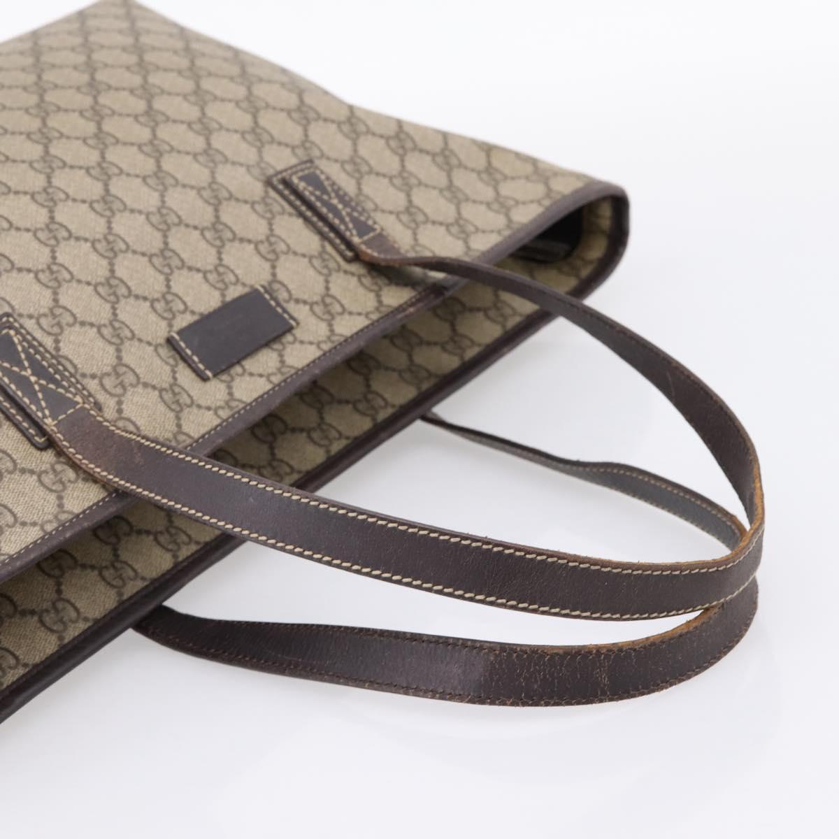 GUCCI GG Supreme Tote Bag PVC Beige 211137 Auth 205165