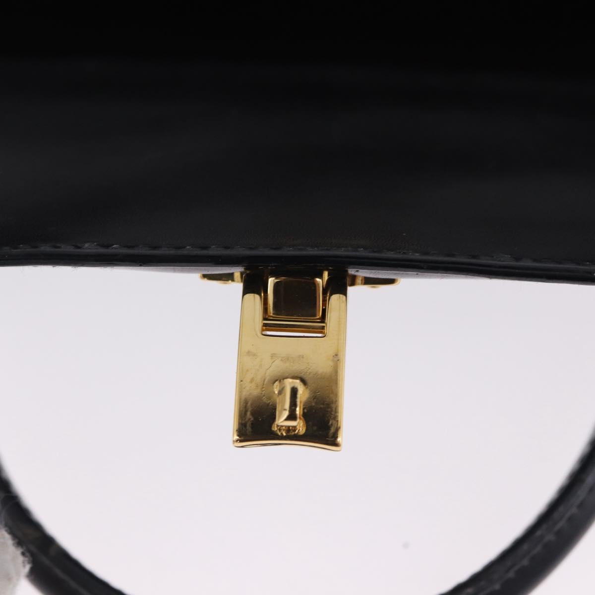 GUCCI Hand Bag Leather 2way Black Gold 000 23 0258 Auth 205166