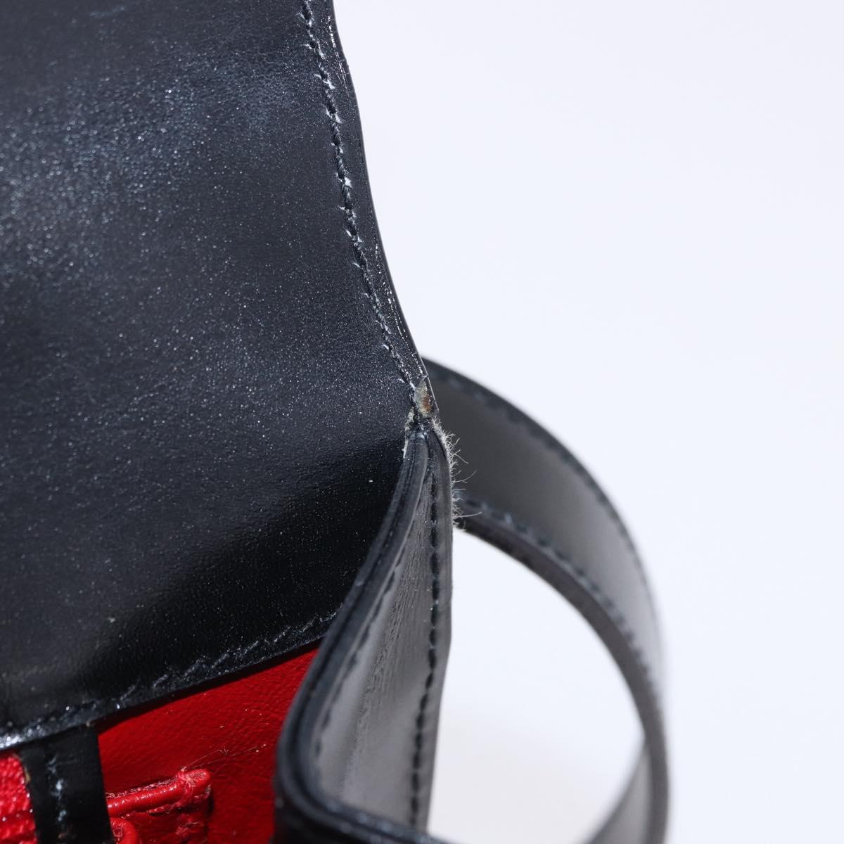 GUCCI Hand Bag Leather 2way Black Gold 000 23 0258 Auth 205166