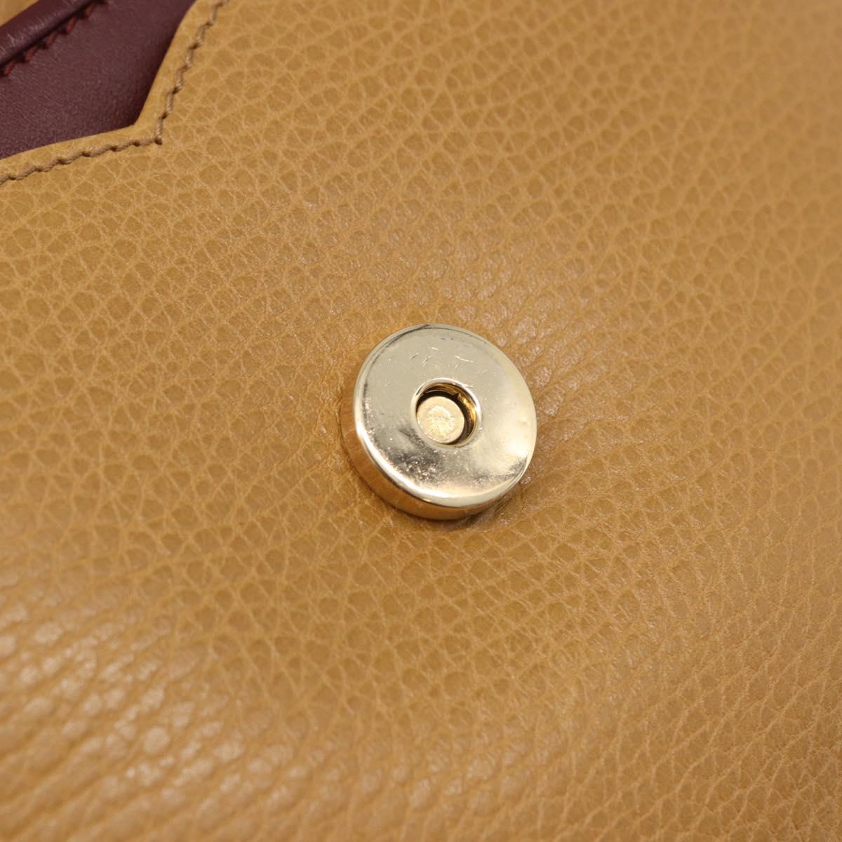 CARTIER Must Line Shoulder Bag Leather Beige Gold Auth 205170A