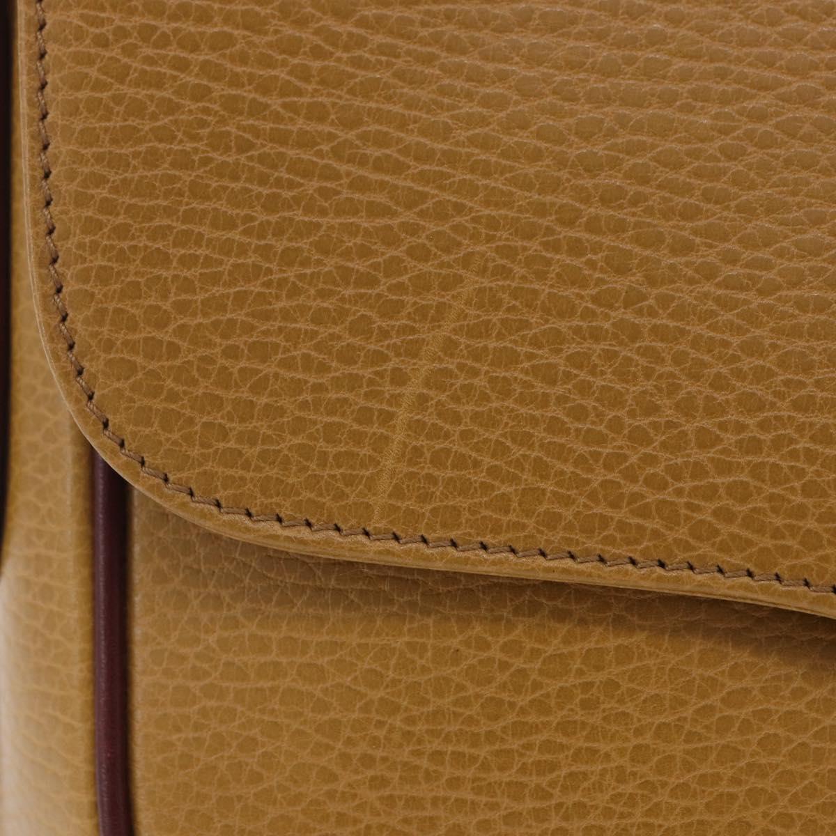 CARTIER Must Line Shoulder Bag Leather Beige Gold Auth 205170A