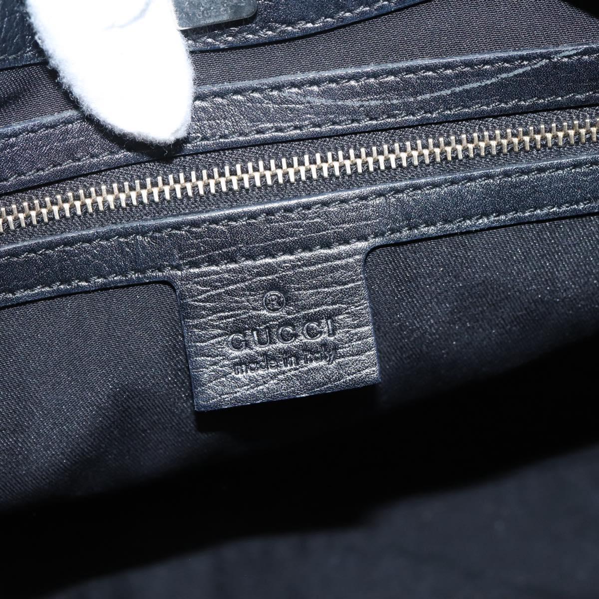 GUCCI Horsebit GG Canvas Shoulder Bag Black Gold 137388 Auth 205178V