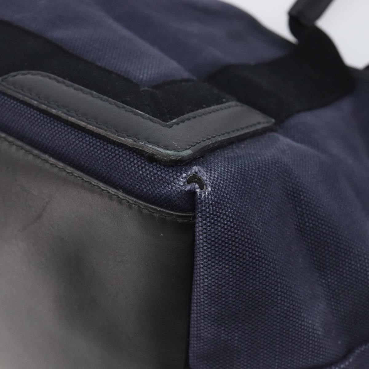 Balenciaga Navy Cabas S Hand Bag Canvas Navy Silver 339933 Auth 205192