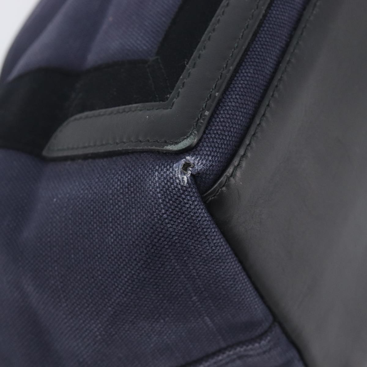 Balenciaga Navy Cabas S Hand Bag Canvas Navy Silver 339933 Auth 205192