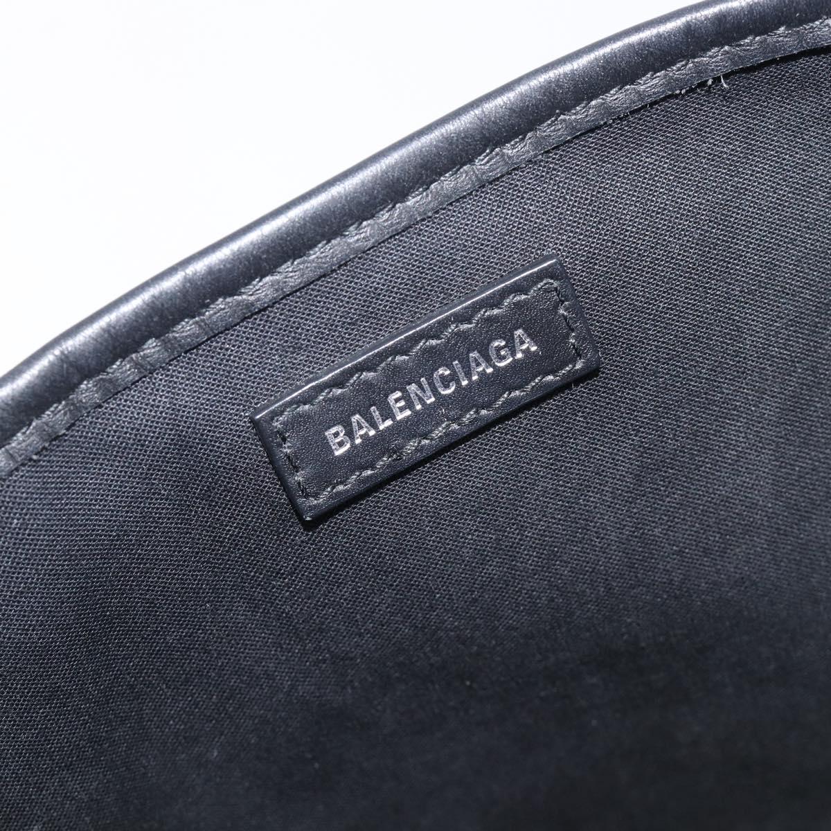 Balenciaga Navy Cabas S Hand Bag Canvas Navy Silver 339933 Auth 205192