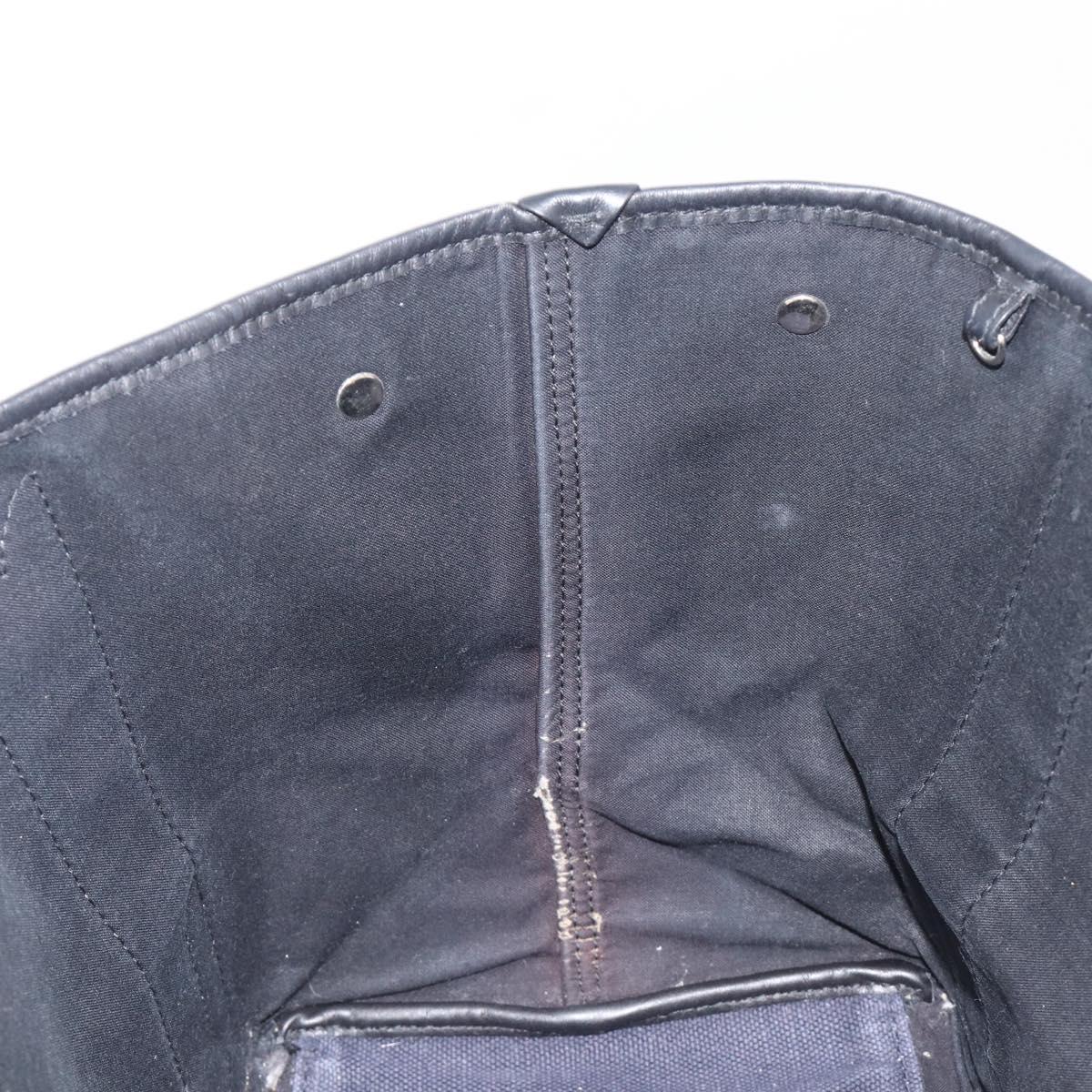 Balenciaga Navy Cabas S Hand Bag Canvas Navy Silver 339933 Auth 205192