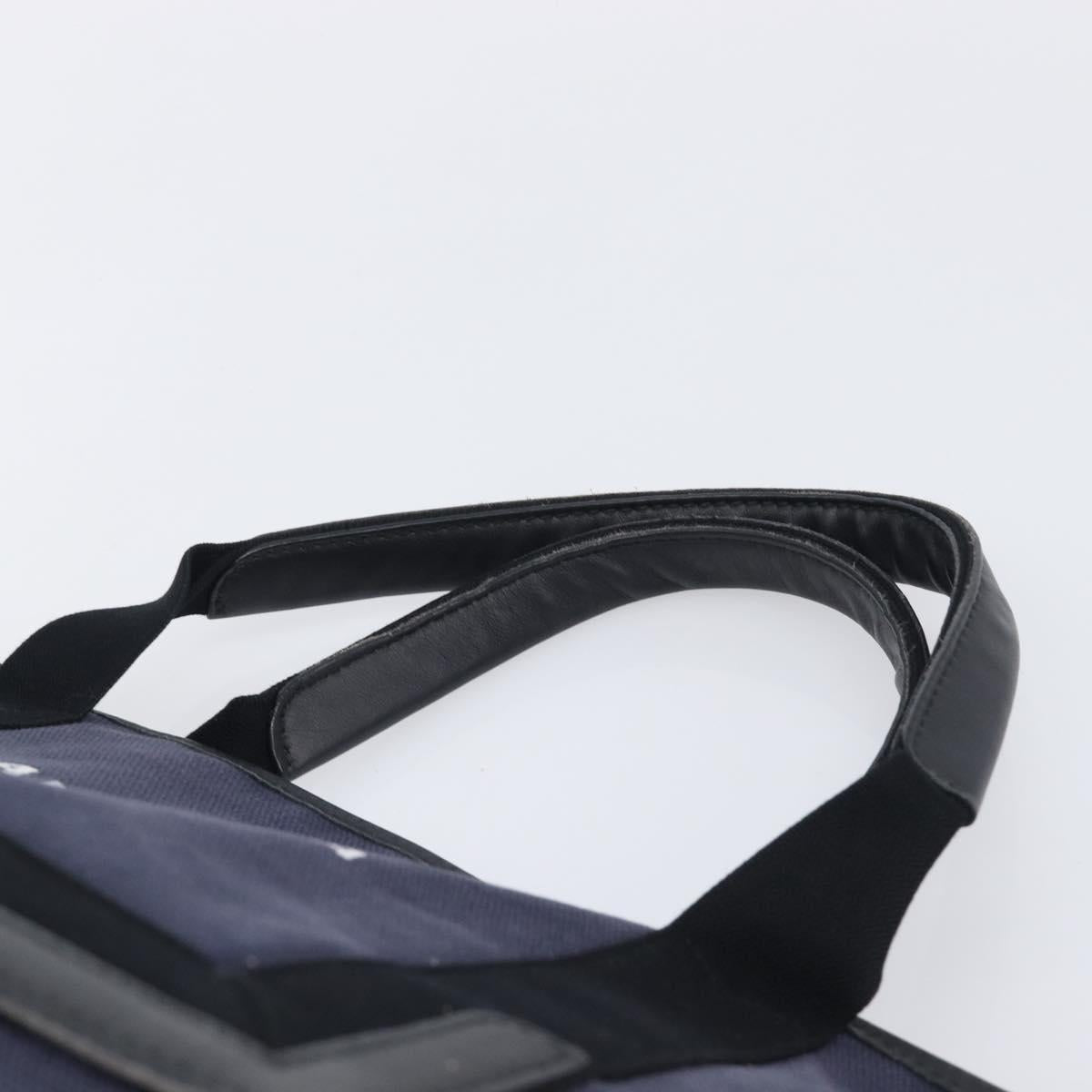 Balenciaga Navy Cabas S Hand Bag Canvas Navy Silver 339933 Auth 205192