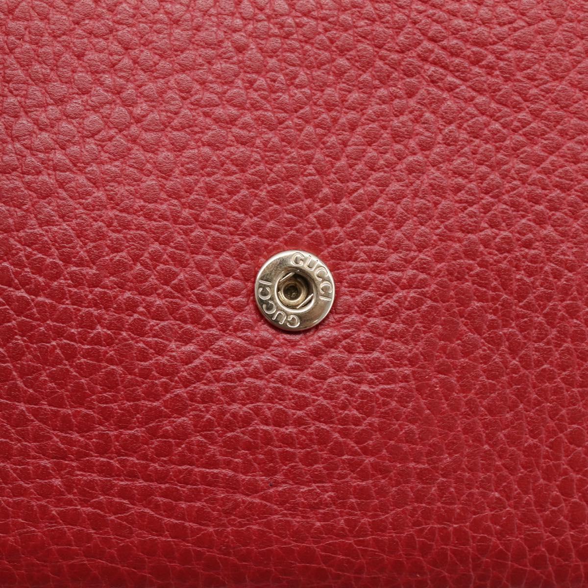 GUCCI Interlocking Bifold Wallet Leather Red Gold Beige 615525 Auth 205205V