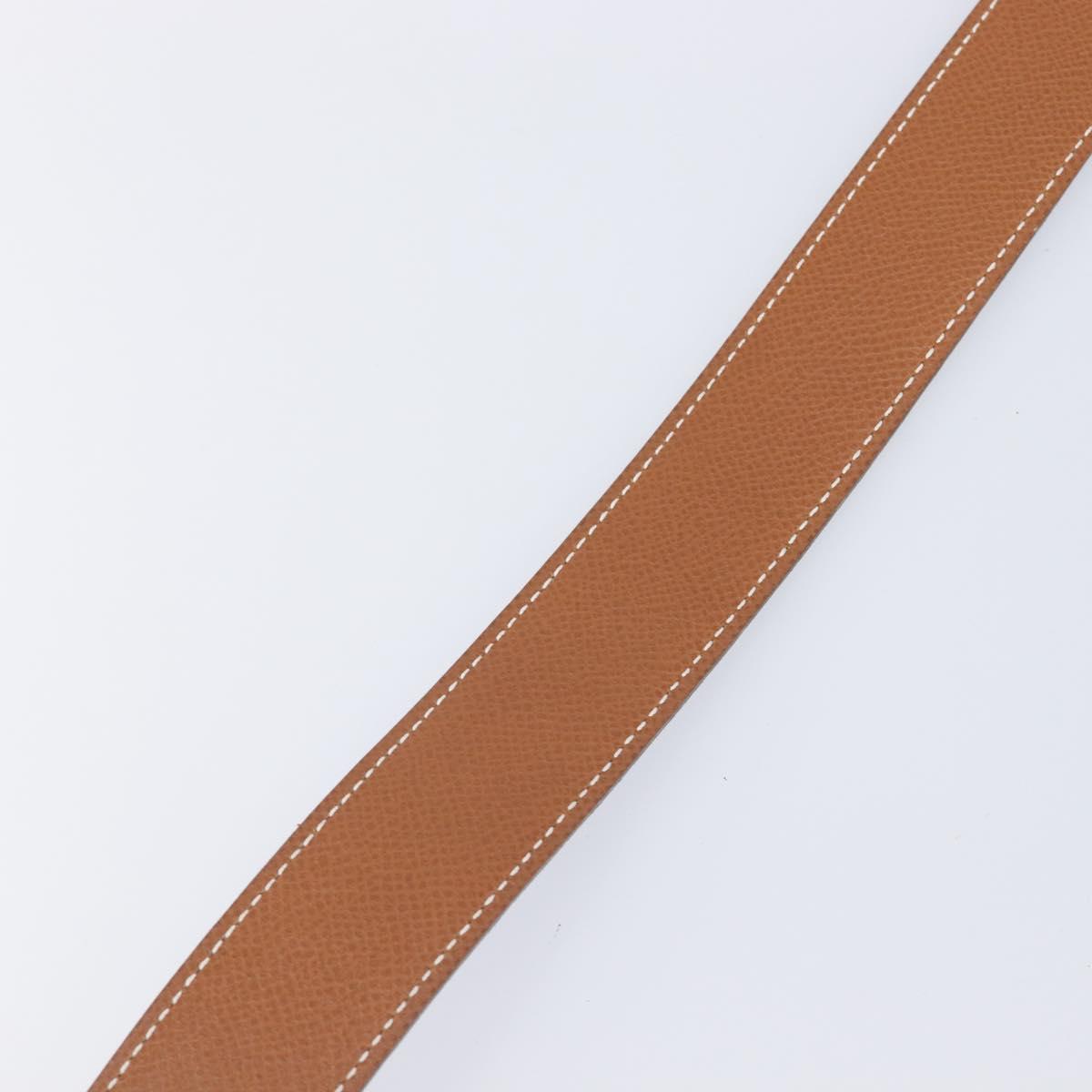 HERMES Constance H Belt Leather 70 Brown Gold Auth 205238V