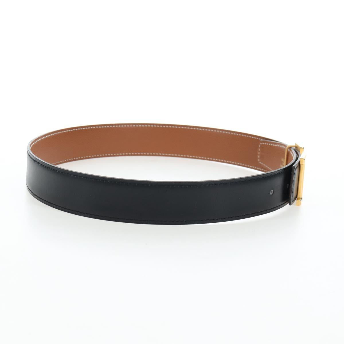 HERMES Constance H belt Belt Leather 65 Black Auth 205267M