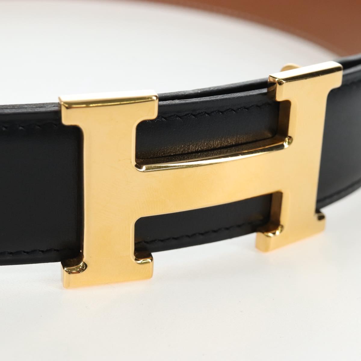 HERMES Constance H belt Belt Leather 65 Black Auth 205267M