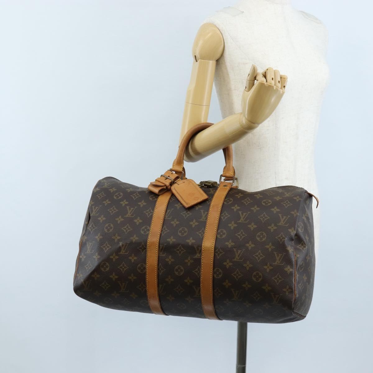 LOUIS VUITTON Monogram Keepall 45 Boston Bag M41428 LV Auth 205274V